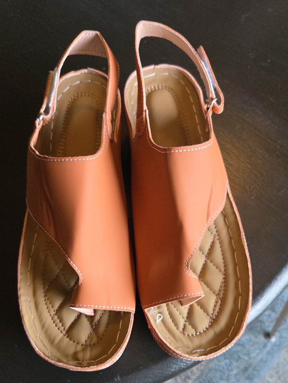 Comfort Faux-Leather Slingback Sandals - Tan Size 9